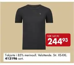 Sparkjøp T-skjorte i 85% merinoull. Velsittende, NOK 244.93 tilbud