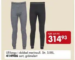 Sparkjøp Ull-longs i dobbel merinoull, NOK 314.93 tilbud