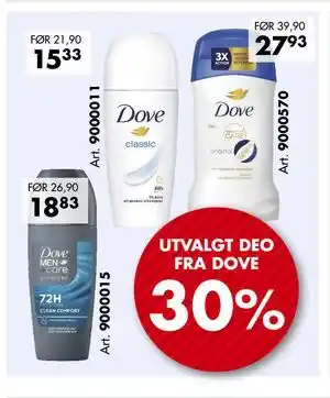 Sparkjøp UTVALGT DEO FRA DOVE tilbud