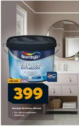 Megaflis Nordsjø Perform+ våtrom, NOK 399 tilbud