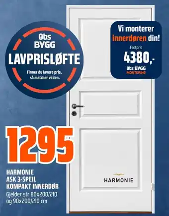 Coop Obs HARMONIE ASK 3-SPEIL KOMPAKT INNERDØR tilbud