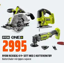 Coop Obs Ryobi rck183g-0 v+ sett med 3 kutteverktøy tilbud