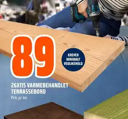 Coop Obs 26X115 VARMEBEHANDLET TERRASSEBORD Pris pr Im tilbud