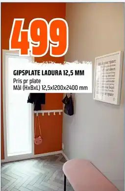 Coop Obs GIPSPLATE LADURA 12,5 MM tilbud