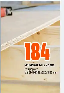 Coop Obs SPONPLATE GULV 22 MM tilbud