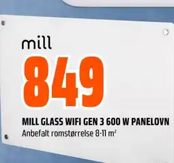 Coop Obs MILL GLASS WIFI GEN 3 600 W PANELOVN tilbud