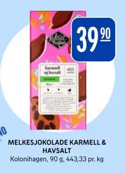Rema 1000 KOLONIHAGEN Melkesjokolade karmell & havsalt tilbud
