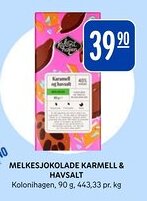 Rema 1000 KOLONIHAGEN Melkesjokolade karmell & havsalt tilbud