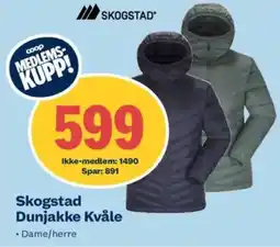 Obs Bygg SKOGSTAD Dunjakke kvåle tilbud
