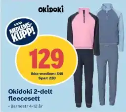 Obs Bygg OKIDOKI 2-delt fleecesett tilbud