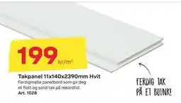 Byggmax Takpanel 11x140x2390mm Hvit, NOK 199 tilbud