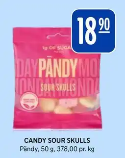 Rema 1000 CANDY SOUR SKULLS, NOK 18.9 tilbud
