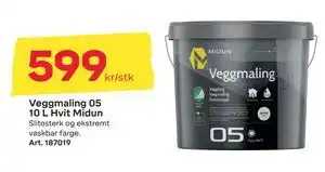 Byggmax Veggmaling 05 10 L Hvit Midun, NOK 599 tilbud