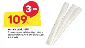 Byggmax Avfallssekk 160 l, NOK 109 tilbud