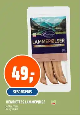 Obs Bygg Henriettes lammepølse tilbud