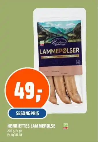Obs Bygg Henriettes lammepølse tilbud