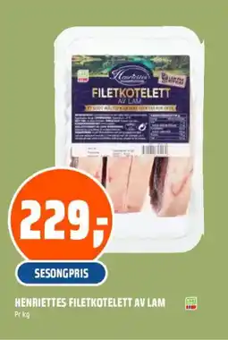 Obs Bygg Henriettes filetkotelett av lam tilbud