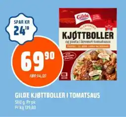 Obs Bygg GILDE Kjøttboller i tomatsaus tilbud