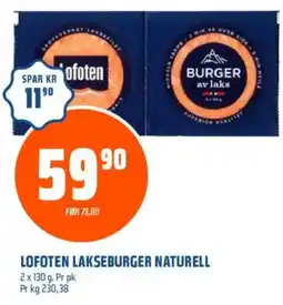Obs Bygg LOFOTEN Lakseburger naturell tilbud