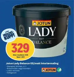 Obs Bygg JOTUN Lady balance 05/matt interiørmaling tilbud