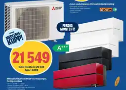 Obs Bygg Mitsubishi kaiteki 6600 varmepumpe, ferdig montert tilbud