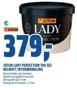 Obs Bygg JOTUN Lady perfection tak 02/ helmatt interiørmaling tilbud