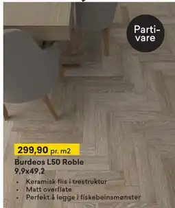 Right Price Tiles Burdeos L50 Roble 9,9x49,2, NOK 299.9 tilbud