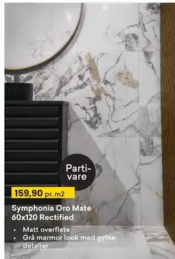 Right Price Tiles Symphonia Oro Mate 60x120 Rectified, NOK 159.9 tilbud