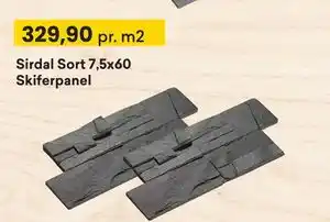 Right Price Tiles Sirdal Sort 7,5x60 Skiferpanel, NOK 329.9 tilbud