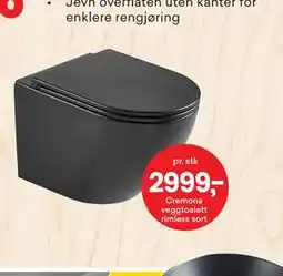 Right Price Tiles Cremona veggtoalett rimless sort, NOK 2999 tilbud