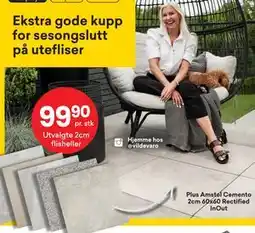 Right Price Tiles Plus Amstel Cemento 2cm 60x60 Rectified InOut, NOK 99.9 tilbud