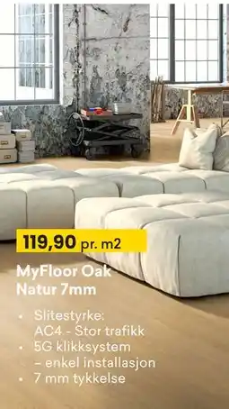 Right Price Tiles MyFloor Oak Natur 7mm, NOK 119.9 tilbud