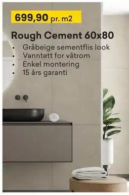 Right Price Tiles Rough Cement 60x80, NOK 699.9 tilbud