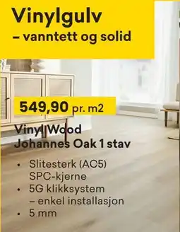 Right Price Tiles Vinyl Wood Johannes Oak 1 stav, NOK 549.9 tilbud