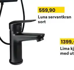 Right Price Tiles Luna servantkran sort, NOK 559.9 tilbud