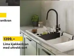 Right Price Tiles Lima kjøkkenkran med uttrekk sort, NOK 1399 tilbud