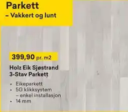 Right Price Tiles Holz Eik Sjøstrand 3-Stav Parkett, NOK 399.9 tilbud