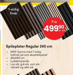 Right Price Tiles Spileplater Regular 240 cm tilbud