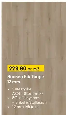 Right Price Tiles Roosen Eik Taupe 12 mm, NOK 229.9 tilbud