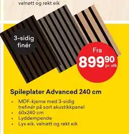 Right Price Tiles Spileplater Advanced 240 cm tilbud
