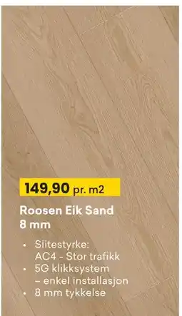 Right Price Tiles Roosen Eik Sand 8 mm, NOK 149.9 tilbud