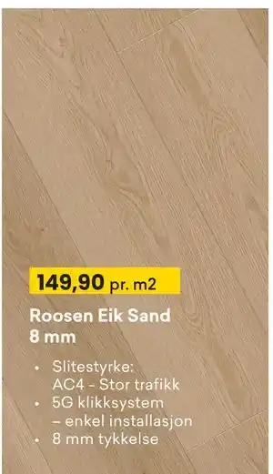 Right Price Tiles Roosen Eik Sand 8 mm, NOK 149.9 tilbud