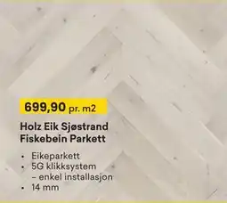 Right Price Tiles Holz Eik Sjøstrand Fiskebein Parkett, NOK 699.9 tilbud