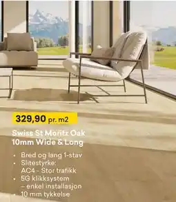 Right Price Tiles Swiss St Moritz Oak 10mm Wide & Long, NOK 329.9 tilbud