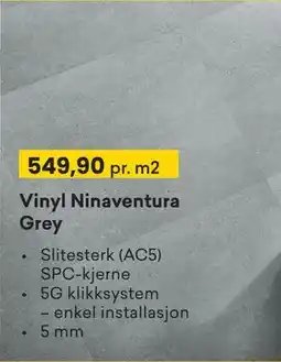 Right Price Tiles Vinyl Ninaventura Grey, NOK 549.9 tilbud