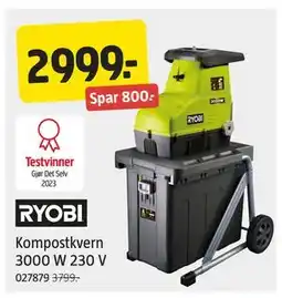Jula Kompostkvern 3000 W 230 V, NOK 2999 tilbud