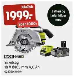 Jula Sirkelsag 18 V Ø165 mm 4,0 Ah, Medlemspris tilbud