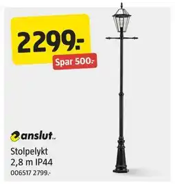 Jula Stolpelykt 2,8 m IP44, NOK 2299 tilbud