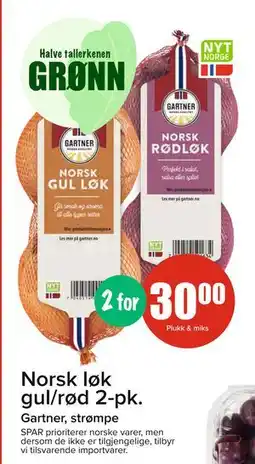 Spar Norsk løk gul/rød 2-pk, NOK 30 tilbud