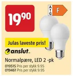 Jula Normalpære, LED 2 -pk, NOK 19.9 tilbud